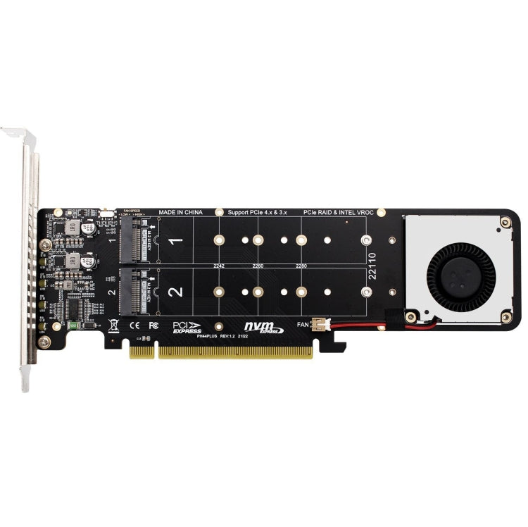 PCI-E X16 to M.2 M-key NVME X4 SSD RAID Array Expansion Adapter Support 2242/2260/2280/22110(PH44Plus) - Card Adapter by PMC Jewellery | Online Shopping South Africa | PMC Jewellery | Buy Now Pay Later Mobicred