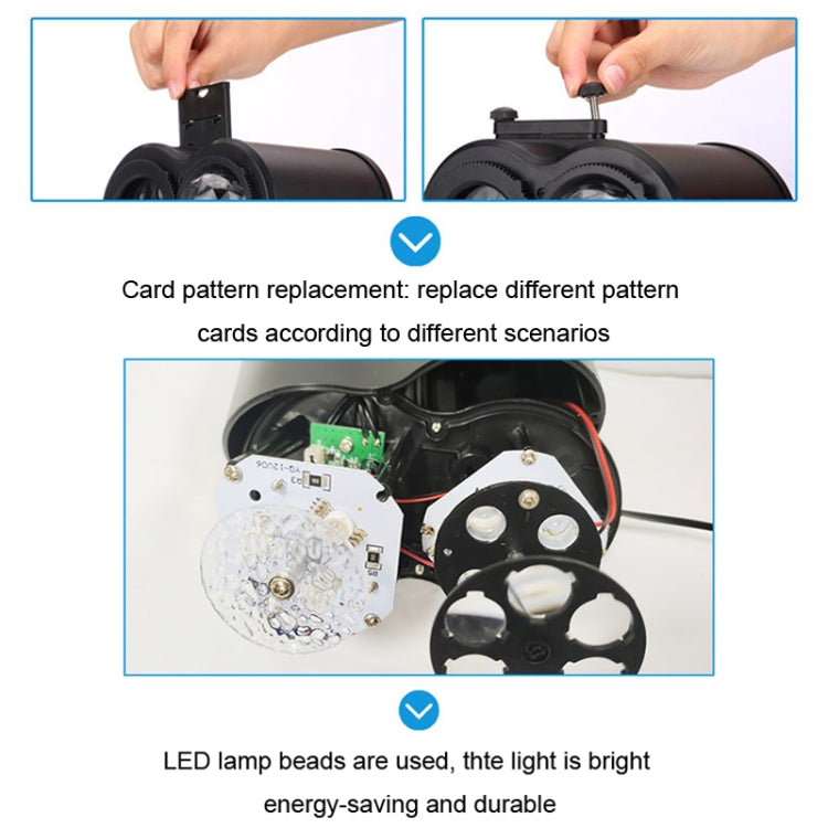 12 Cards AU Plug Color Card Pattern 9W Christmas Projection Light Remote Control Snow Light - Christmas Decoration Lamps by PMc TechLife | Online Shopping South Africa | PMc TechLife | Buy Now Pay Later Mobicred
