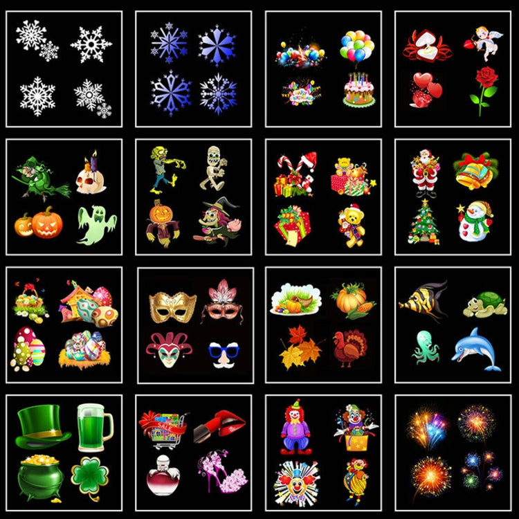 12 Cards AU Plug Color Card Pattern 9W Christmas Projection Light Remote Control Snow Light - Christmas Decoration Lamps by PMc TechLife | Online Shopping South Africa | PMc TechLife | Buy Now Pay Later Mobicred