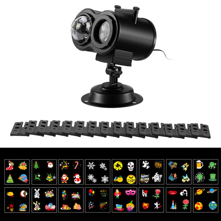 16 Cards US Plug Not Easy To Fade Card Pattern 9W Double Cylinder Water Pattern Christmas Projection Light - Christmas Decoration Lamps by PMc TechLife | Online Shopping South Africa | PMc TechLife | Buy Now Pay Later Mobicred