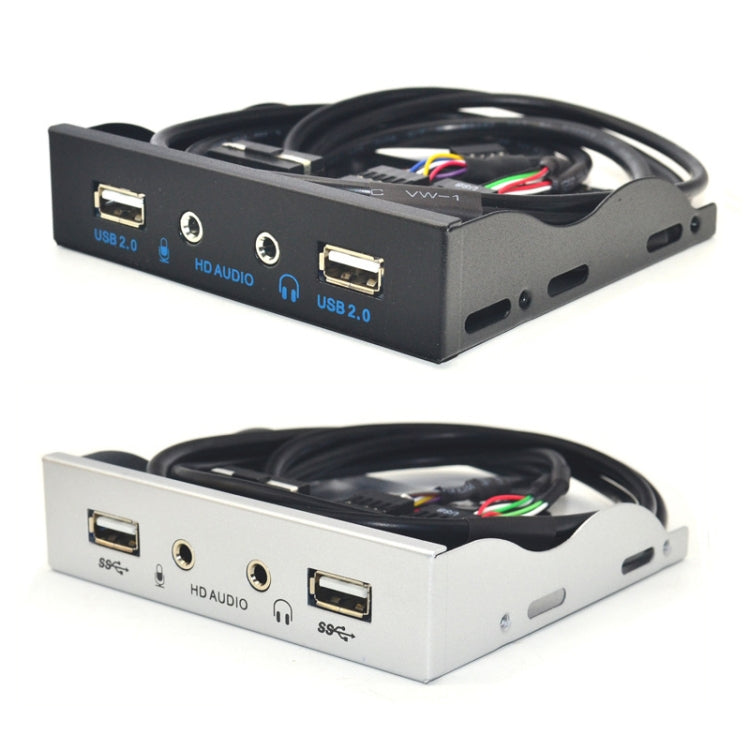 3.5-Inch  2 USB 2.0+HD AUDIO Port Desktop PC Case Floppy Drive Front Panel(Black) - Computer Cases & Towers by PMC TechLife | Online Shopping South Africa | PMC TechLife | Buy Now Pay Later Mobicred