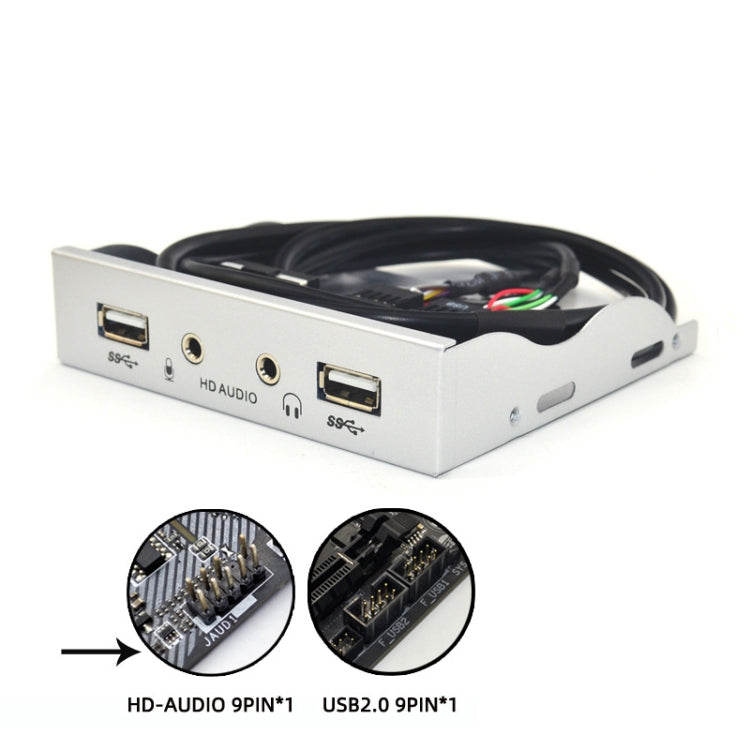 3.5-Inch  2 USB 2.0+HD AUDIO Port Desktop PC Case Floppy Drive Front Panel(Black) - Computer Cases & Towers by PMC TechLife | Online Shopping South Africa | PMC TechLife | Buy Now Pay Later Mobicred