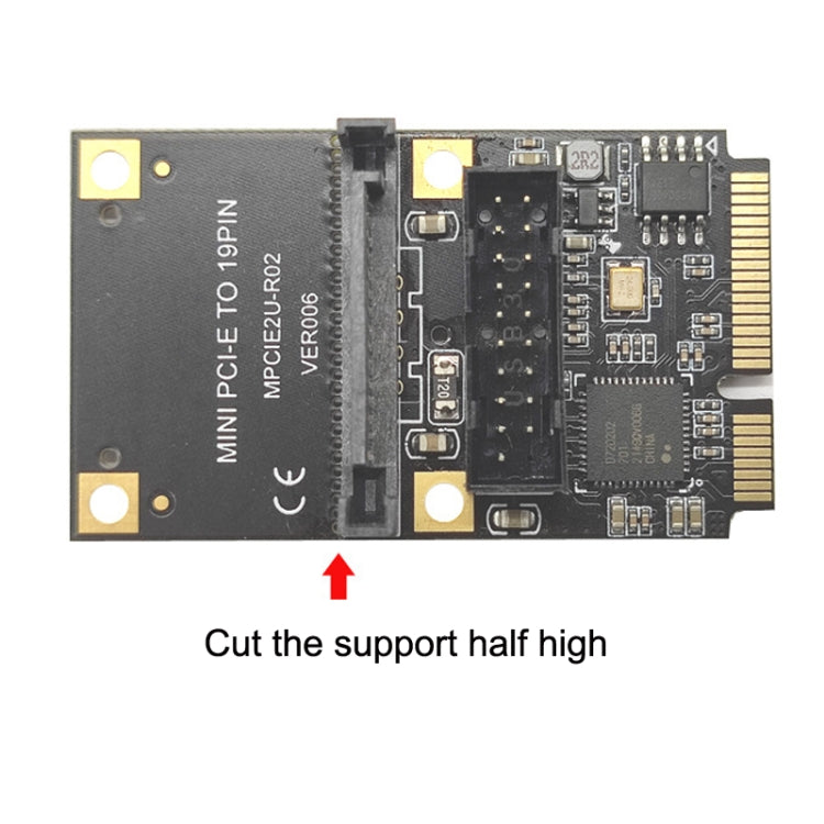 Mini PCI-E To USB3.2 GEN1 Front 19Pin 2 Ports Transfer Card Supports Half High SATA - Add-on Cards by PMC Jewellery | Online Shopping South Africa | PMC Jewellery | Buy Now Pay Later Mobicred