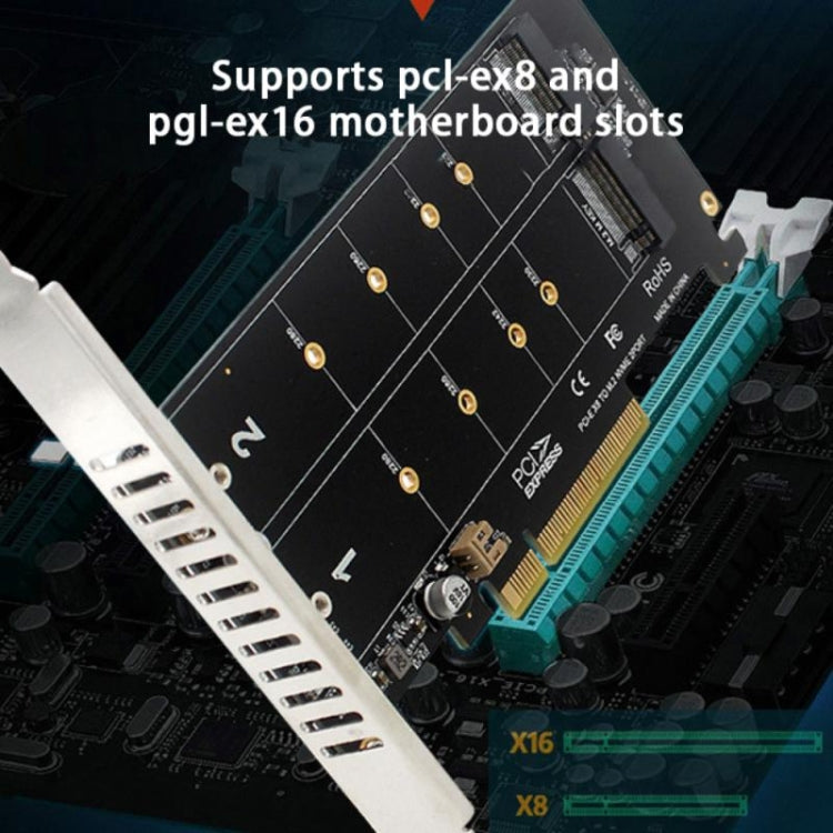 PCI-E X8 Double Disk Transfer Card NVME M.2 MKEY SSD RAID Array Expansion Adapter(PH45) - Card Adapter by PMC Jewellery | Online Shopping South Africa | PMC Jewellery