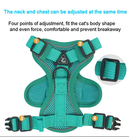 Pet Vest Harness + Traction Rope Set Reflective Breathable Dog Cat Harness, Size: S(Coffee) - Leashes by PMC Jewellery | Online Shopping South Africa | PMC Jewellery