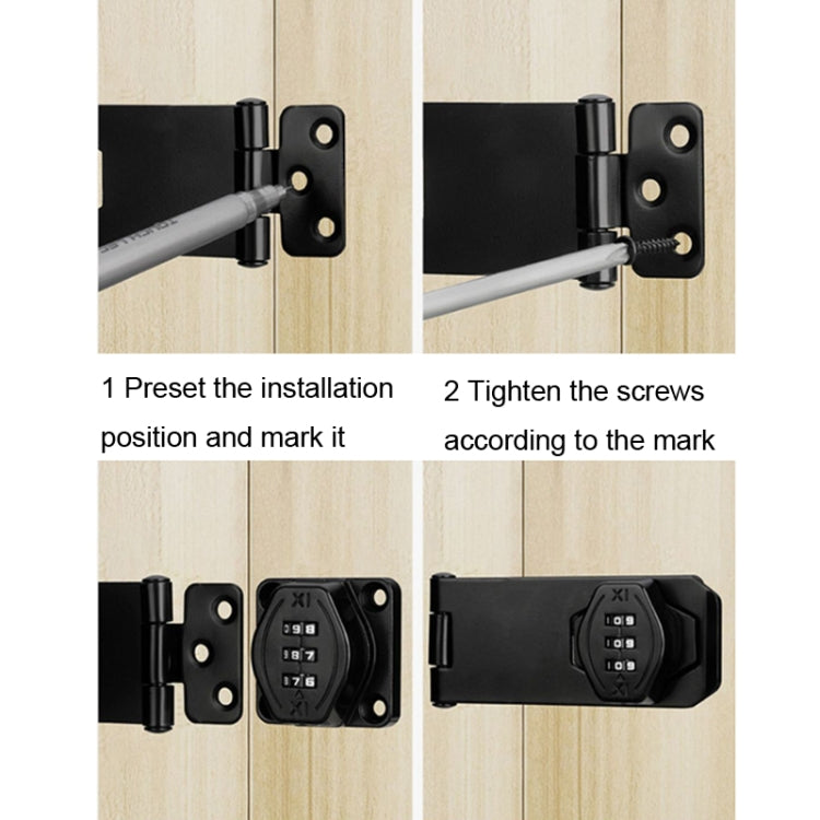Screw Installation Cabinet Door Combination Lock Anti-Theft Drawer Lock, Style: Two Hole 3 inch Black - Door Locks & Cabinet Locks by PMC TechLife | Online Shopping South Africa | PMC TechLife
