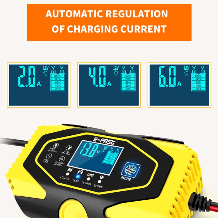 E-FAST Car Battery Charging LED Current Voltage Power Display Charger(EU Plug) - Power Bank by E-FAST | Online Shopping South Africa | PMC Jewellery
