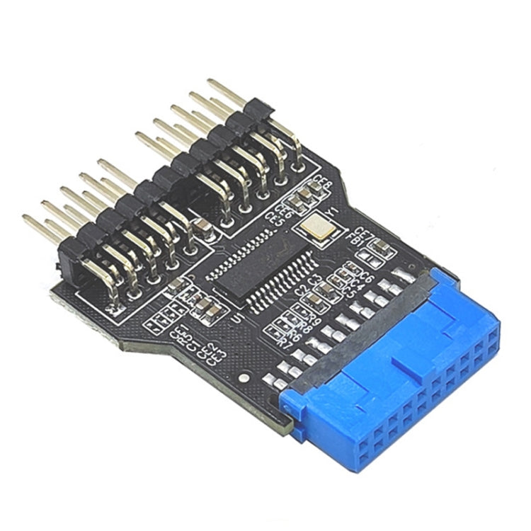 USB3.0 19Pin to Dual 9Pin Connectors Header Female 1 to 2 Male Board 9-Pin USB 2.0 HUB - USB 2.0 HUB by PMC TechLife | Online Shopping South Africa | PMC TechLife