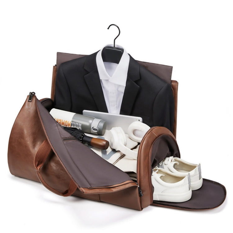 Waterproof Travel Suit Storage Bag Large-capacity Hand-held Crossbody Luggage Bag(Brown) - Travel Bags by PMC TechLife | Online Shopping South Africa | PMC TechLife