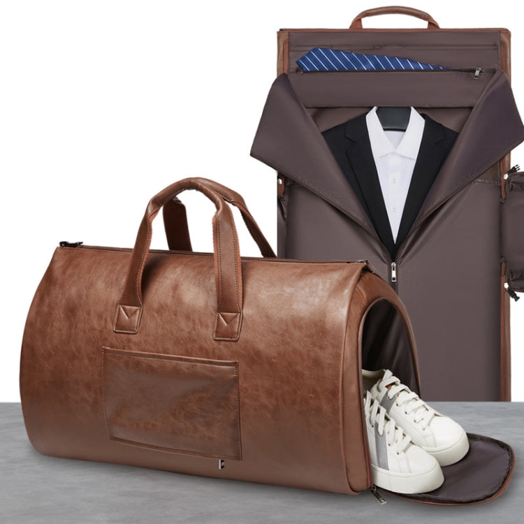 Waterproof Travel Suit Storage Bag Large-capacity Hand-held Crossbody Luggage Bag(Brown) - Travel Bags by PMC TechLife | Online Shopping South Africa | PMC TechLife