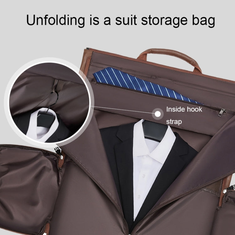 Waterproof Travel Suit Storage Bag Large-capacity Hand-held Crossbody Luggage Bag(Brown) - Travel Bags by PMC TechLife | Online Shopping South Africa | PMC TechLife