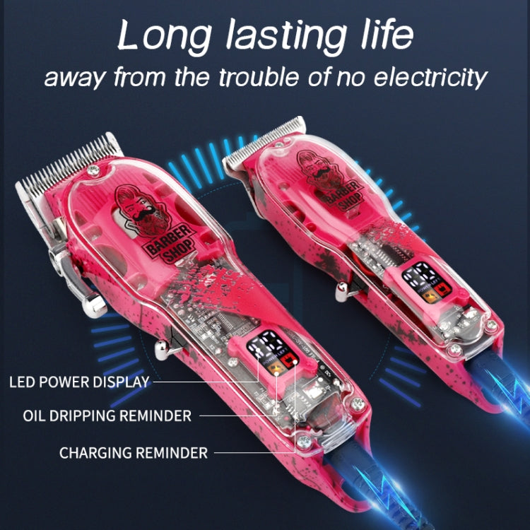 Haircutter Set Transparent Body Oil Head Electric Hair Clipper Men Home Electric Pusher(Earl Yellow) - free shipping - PMC TechLife - Order now!
