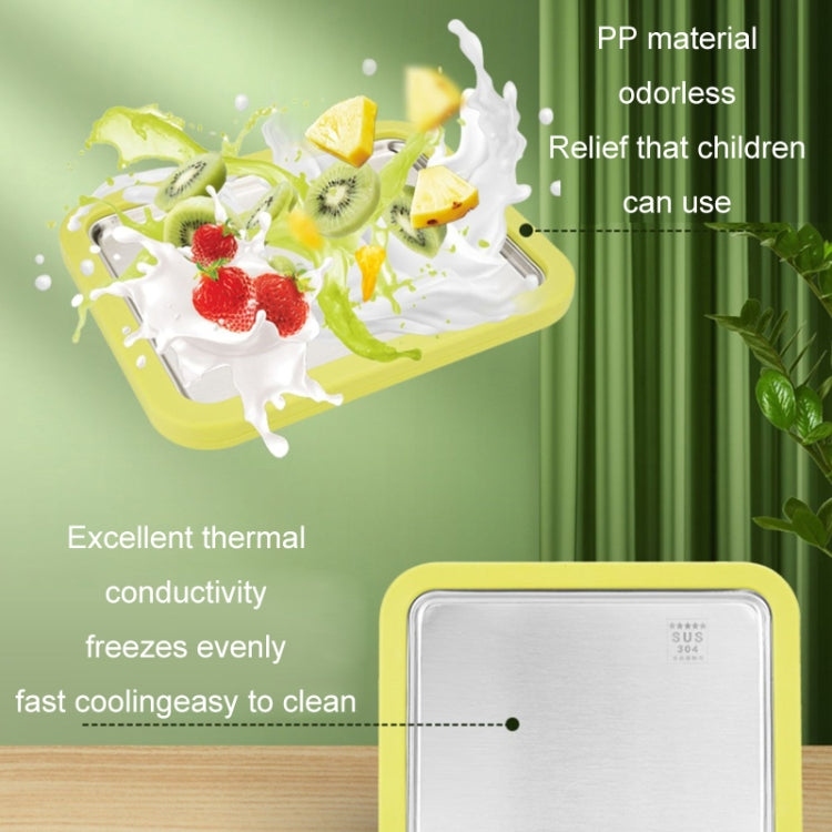 Mini Household Fried Yogurt Machine Children Homemade DIY Fried Ice Tray, Color: Stainless Steel Green 26x21cm - free shipping - PMC TechLife - Order now!