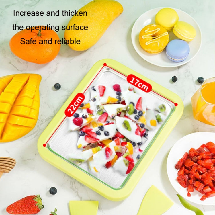 Mini Household Fried Yogurt Machine Children Homemade DIY Fried Ice Tray, Color: Stainless Steel White 22.5x17.5cm - free shipping - PMC TechLife - Order now!