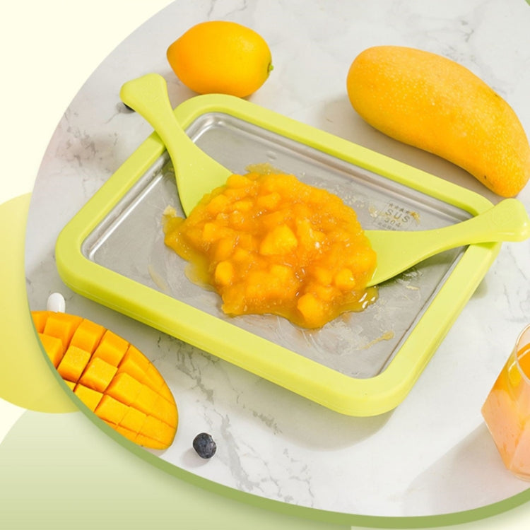 Mini Household Fried Yogurt Machine Children Homemade DIY Fried Ice Tray, Color: Stainless Steel White 22.5x17.5cm - free shipping - PMC TechLife - Order now!