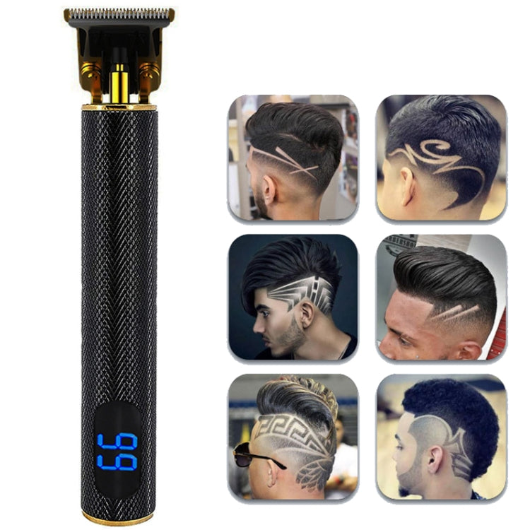 USB Rechargeable Digital Display Engraving Ceramic Knife Electric Hair Clipper(Digital Display Black) - free shipping - PMC TechLife - Order now!