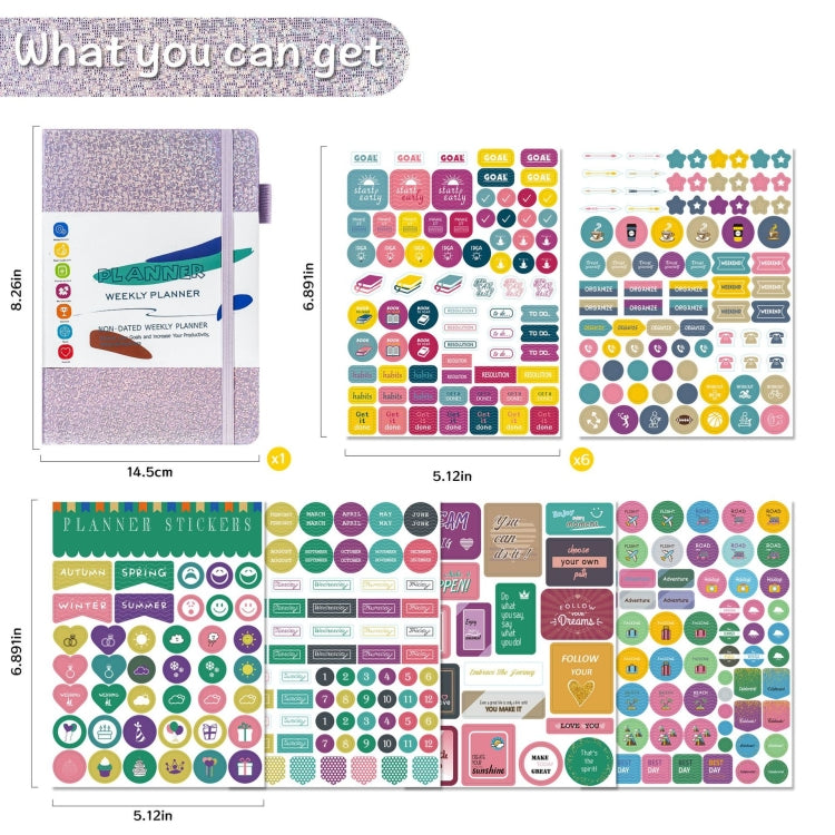 A5 Starry Sky Undated Planner Journal Financial Notebook(Pink) - Notebooks by PMC TechLife | Online Shopping South Africa | PMC TechLife