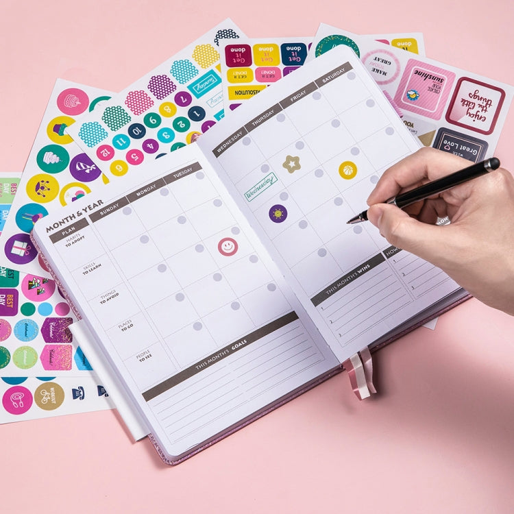 A5 Starry Sky Undated Planner Journal Financial Notebook(Pink) - Notebooks by PMC TechLife | Online Shopping South Africa | PMC TechLife