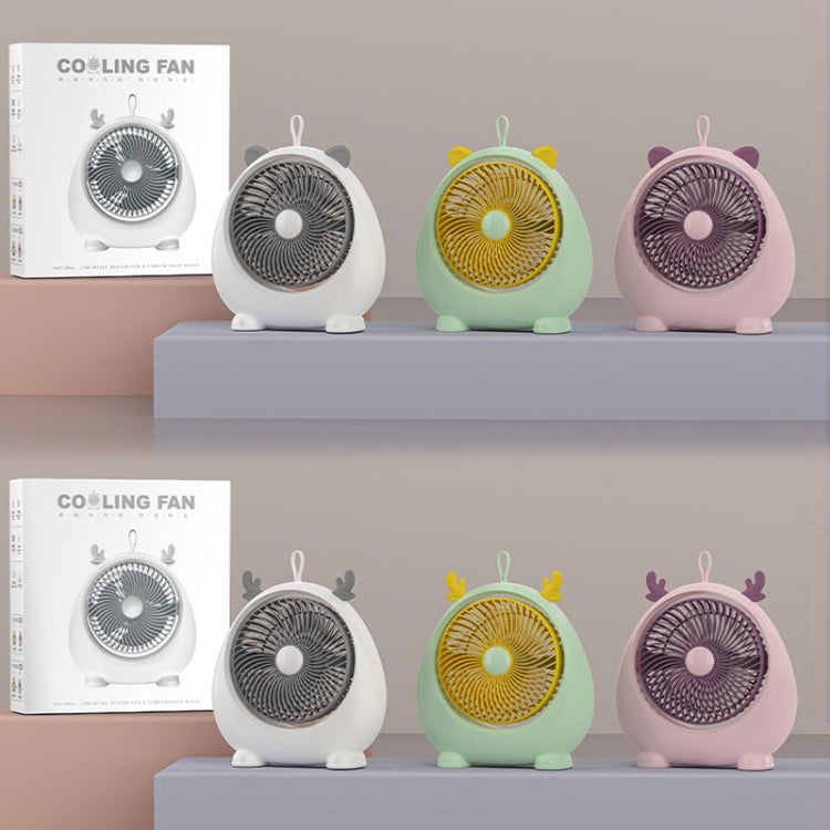 Dormitory Portable Animal Ear Desktop Electric Fan, Style: Charging Version Pink - free shipping - PMC Jewellery - Order now!