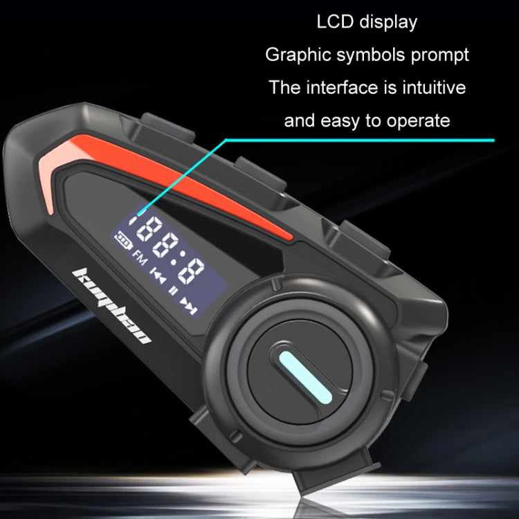 KUQIBAO Motorcycle Helmet Waterproof Bluetooth-compatible Headset With Screen(Soft Microphone) - free shipping - PMC Jewellery - Order now!