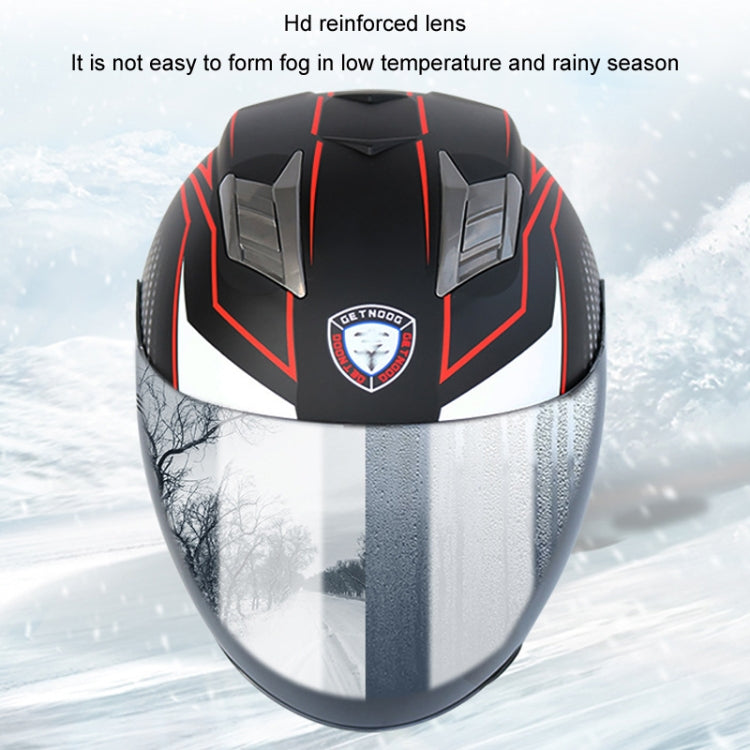 KUQIBAO Motorcycle Smart Bluetooth Sun Protection Double Lens Safety Helmet, Size: L(White Phantom Fiber+Gray Tail) - Helmets by KUQIBAO | Online Shopping South Africa | PMC Jewellery | Buy Now Pay Later Mobicred