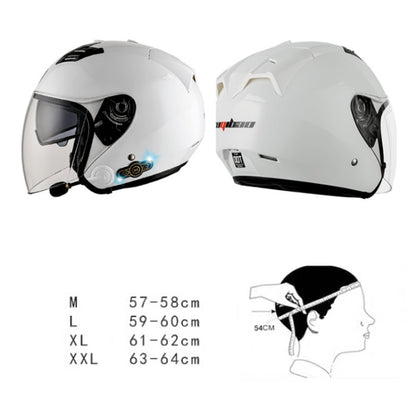 KUQIBAO Motorcycle Smart Bluetooth Sun Protection Double Lens Safety Helmet, Size: M(Bright Black) - Helmets by KUQIBAO | Online Shopping South Africa | PMC Jewellery | Buy Now Pay Later Mobicred