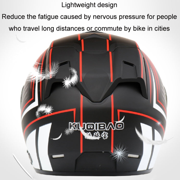 KUQIBAO Motorcycle Smart Bluetooth Sun Protection Double Lens Safety Helmet, Size: L(White+Black Tail) - free shipping - PMC TechLife - Order now!