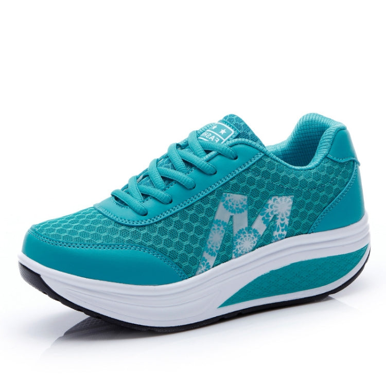 Womens Sneakers Thick Bottom Platform Shoes Mesh Breathable Rocker Shoes, Size: 38(Blue) - Running Shoes by PMC Jewellery | Online Shopping South Africa | PMC Jewellery