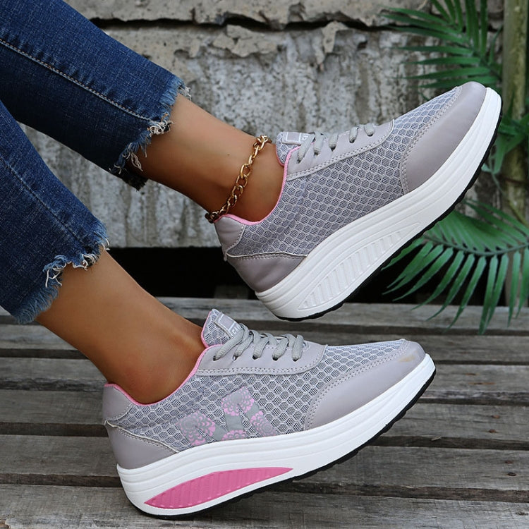 Womens Sneakers Thick Bottom Platform Shoes Mesh Breathable Rocker Shoes, Size: 38(Blue) - Running Shoes by PMC Jewellery | Online Shopping South Africa | PMC Jewellery