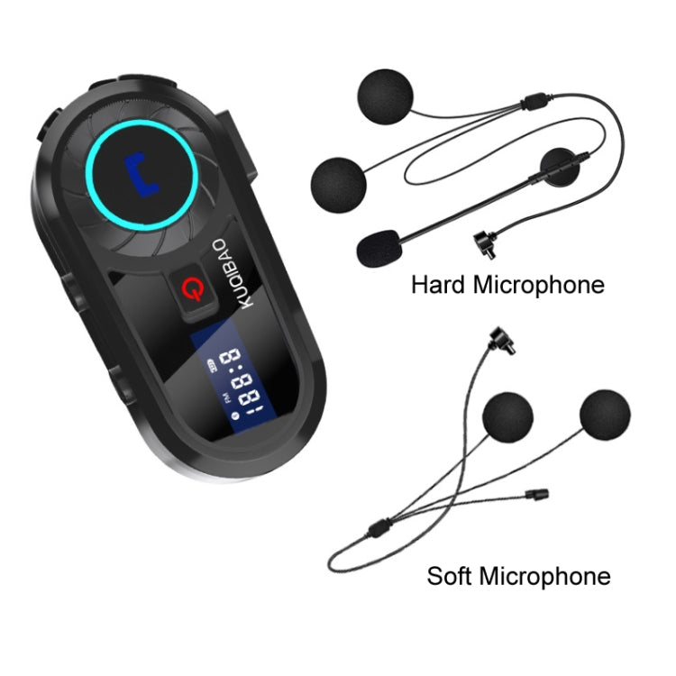 KUQIBAO Motorcycle Helmet Waterproof Bluetooth-compatible Headset With Screen(Soft Microphone) - free shipping - PMC Jewellery - Order now!