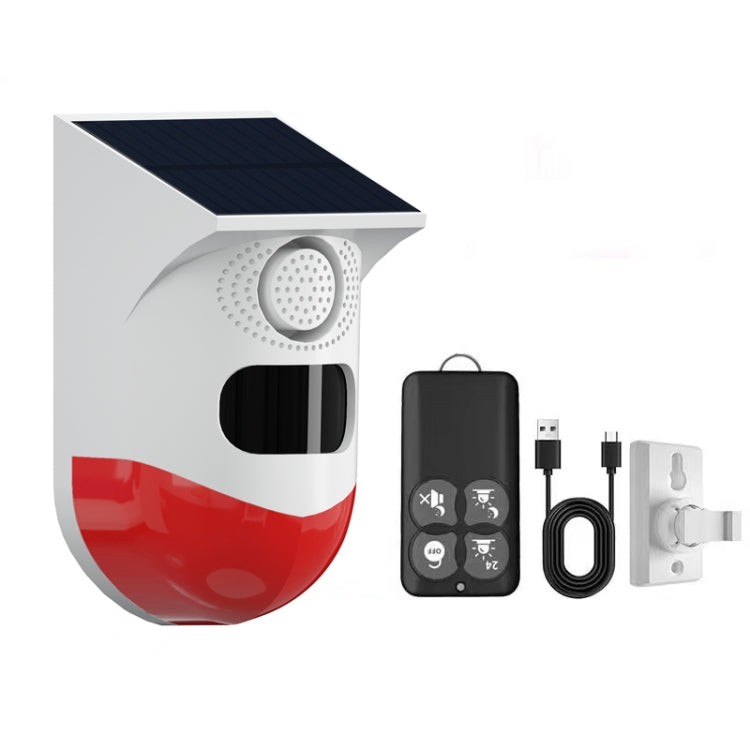 CT80R USB Upgrade Model Infrared Motion Detector Solar Outdoor PIR Wireless Strobe Siren Detector Sound Alarm - Infrared Detector by PMC TechLife | Online Shopping South Africa | PMC TechLife