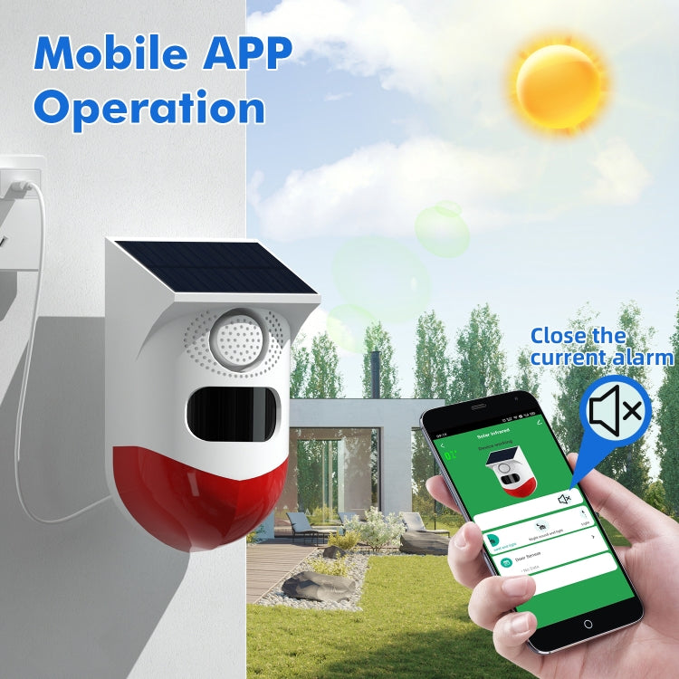CT80R USB Upgrade Model Infrared Motion Detector Solar Outdoor PIR Wireless Strobe Siren Detector Sound Alarm - Infrared Detector by PMC TechLife | Online Shopping South Africa | PMC TechLife