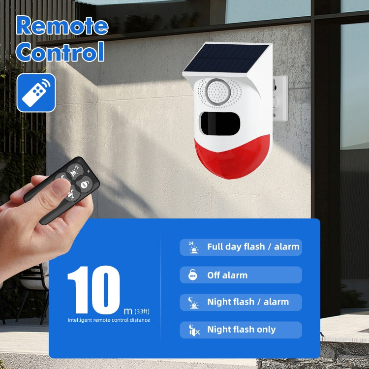 CT80R USB Upgrade Model Infrared Motion Detector Solar Outdoor PIR Wireless Strobe Siren Detector Sound Alarm - Infrared Detector by PMC TechLife | Online Shopping South Africa | PMC TechLife