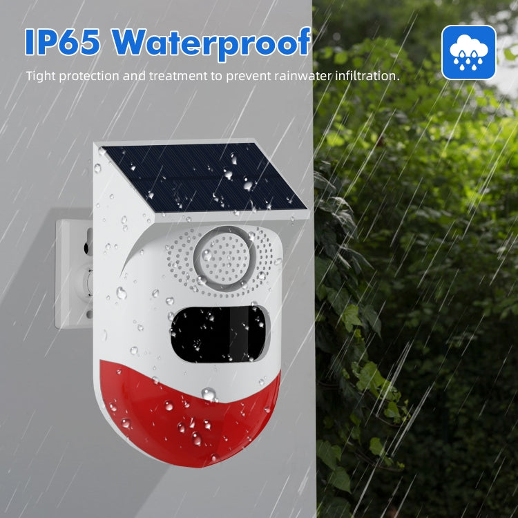 CT80R USB Upgrade Model Infrared Motion Detector Solar Outdoor PIR Wireless Strobe Siren Detector Sound Alarm - Infrared Detector by PMC TechLife | Online Shopping South Africa | PMC TechLife