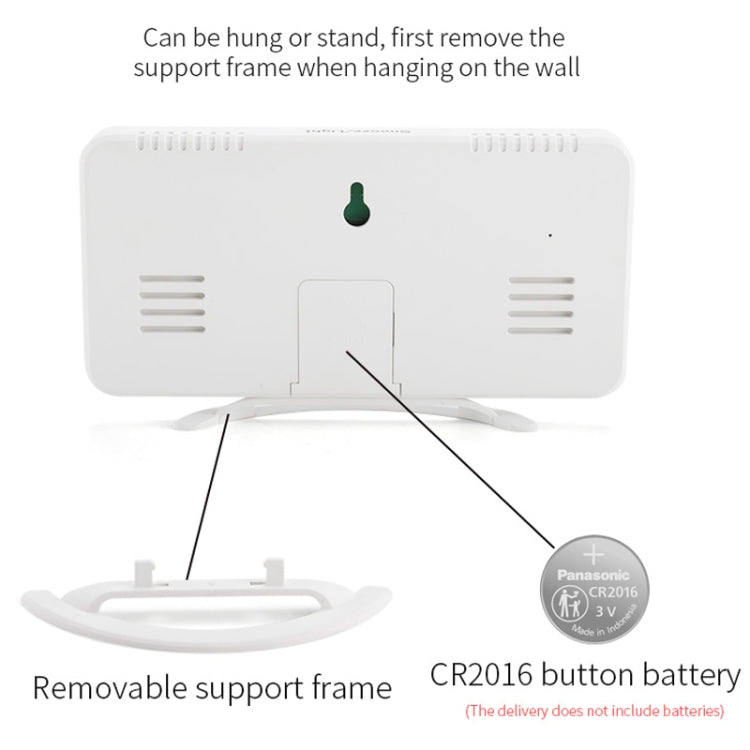 TS-8201 LED Digital Mirror Alarm Clock Big Screen Dual USB Desktop Table Clock, Color: RGB Display White Shell - free shipping - PMc TechLife - Order now!