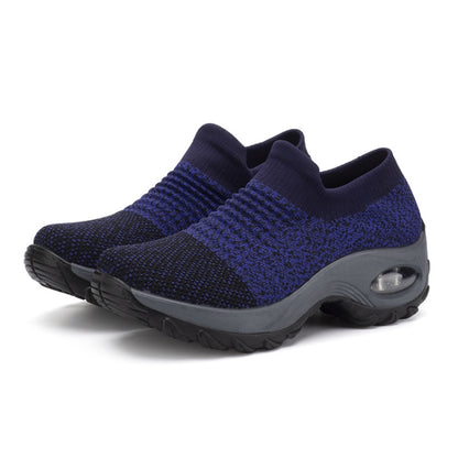 Sock Sneakers Women Walking Shoes  Air Cushion Casual Running Shoes, Size: 39(Blue -gray) - Flat Shoes by PMC Jewellery | Online Shopping South Africa | PMC Jewellery