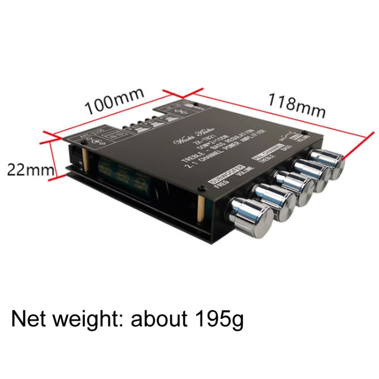 ZK-TB21 TPA3116D2 High & Low Pitch Adjustment 2.1 Channel Bluetooth Full Digital Power Amplifier Module - Breadboard / Amplifier Board by PMC Jewellery | Online Shopping South Africa | PMC Jewellery