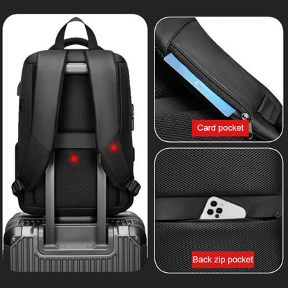 EVA Hard Shell Expandable Laptop Backpack with USB Port Multifunctional Business Travel Backpack(Black) - Backpack by PMC Jewellery | Online Shopping South Africa | PMC Jewellery | Buy Now Pay Later Mobicred