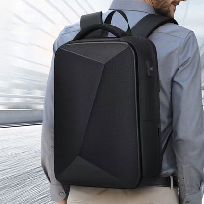 EVA Hard Shell Expandable Laptop Backpack with USB Port Multifunctional Business Travel Backpack(Black) - Backpack by PMC Jewellery | Online Shopping South Africa | PMC Jewellery | Buy Now Pay Later Mobicred