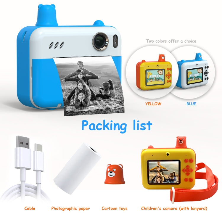 IPS 2.36 inch LED HD Display 1080P Childrens Camera Thermal Printing Instant Camera(Sky Blue) - Children Cameras by PMC TechLife | Online Shopping South Africa | PMC TechLife | Buy Now Pay Later Mobicred