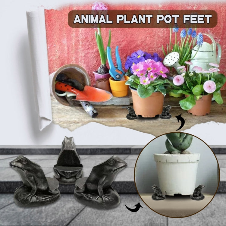 3pcs/set Flower Pot Feet Stand Animal Shape Resin Plant Pots Risers Pad(Frog) - Yard & Garden Decor by PMC Jewellery | Online Shopping South Africa | PMC Jewellery