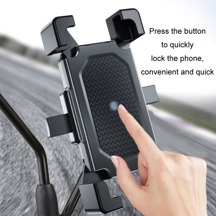 Shockproof Motorcycle Mobile Phone Holder Outdoor Bike Navigation Holder, Model: Rearview Mirror - Holder by PMC Jewellery | Online Shopping South Africa | PMC Jewellery | Buy Now Pay Later Mobicred