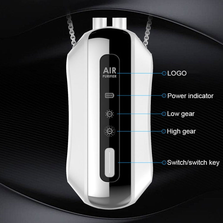 Portable Negative Ion Air Purifier Home Hanging Neck Purifier, Style: Rope Style (White) - free shipping - PMC TechLife - Order now!