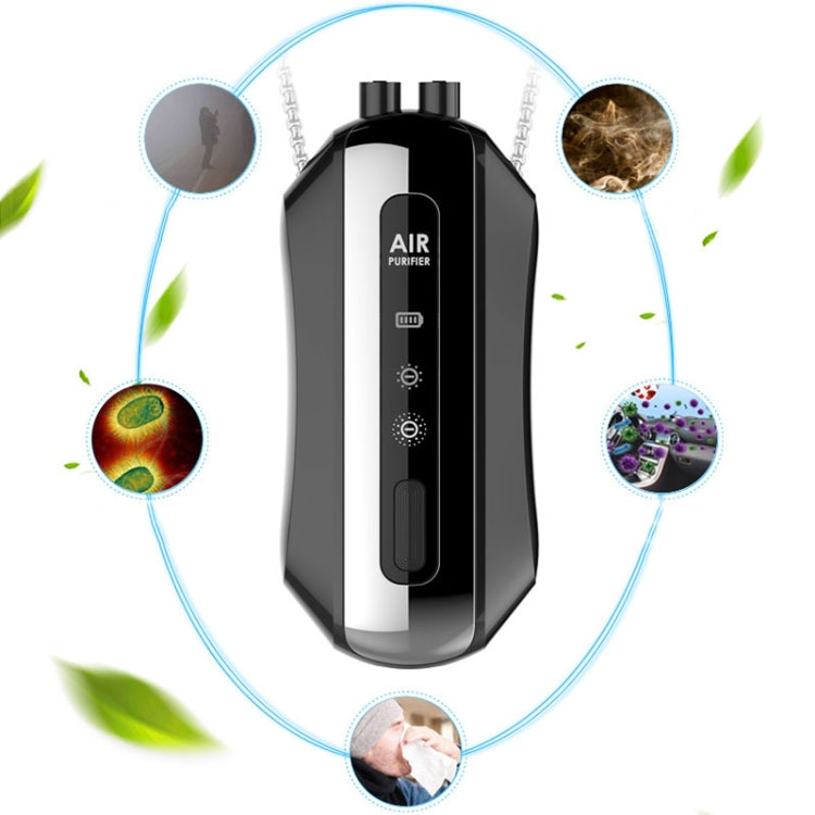 Portable Negative Ion Air Purifier Home Hanging Neck Purifier, Style: Rope Style (Black) - free shipping - PMC TechLife - Order now!