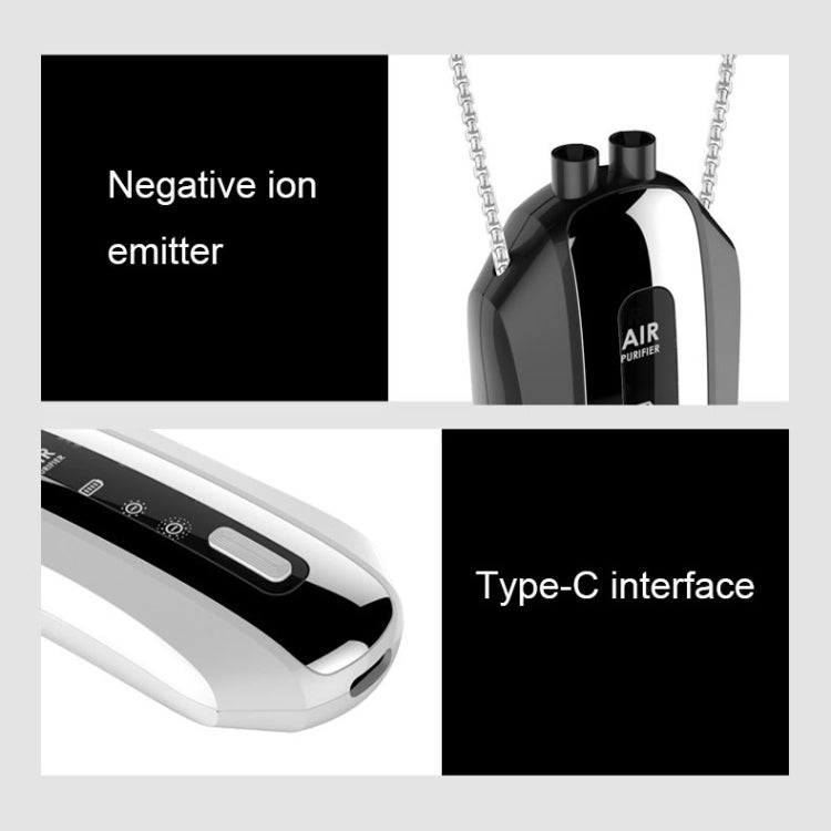 Portable Negative Ion Air Purifier Home Hanging Neck Purifier, Style: Rope Style (Black) - free shipping - PMC TechLife - Order now!