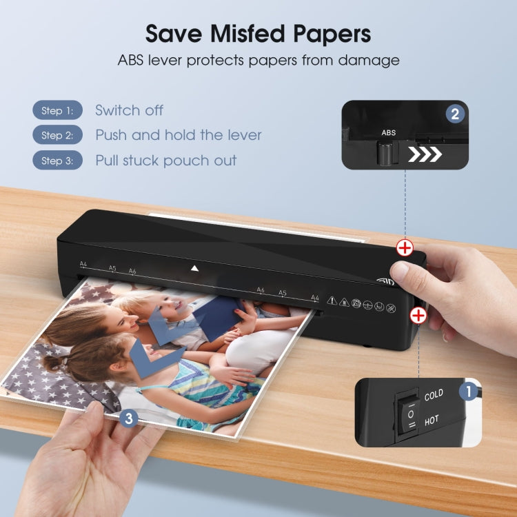 9 Inch A4 Hot Cold Laminator Machine Book Documents Laminator, Size:  Set 2(220V UK Plug) - free shipping - PMC TechLife - Order now!