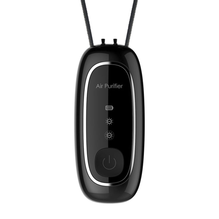Upgrade Dual-brush Negative Ion Air Purifier Neck Small Portable Air Purifier, Style: Rope Model (Black) - free shipping - PMC TechLife - Order now!