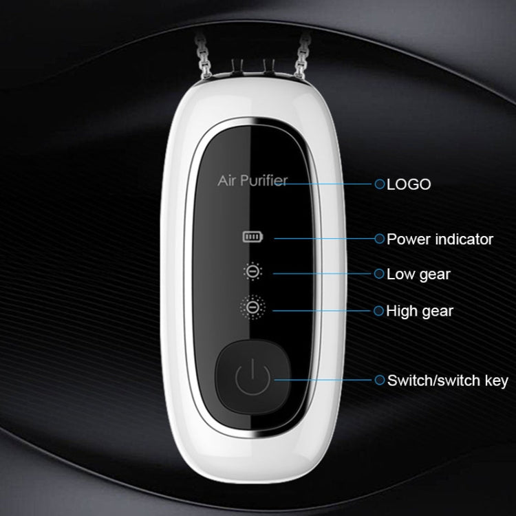 Upgrade Dual-brush Negative Ion Air Purifier Neck Small Portable Air Purifier, Style: Rope Model (White) - free shipping - PMC TechLife - Order now!