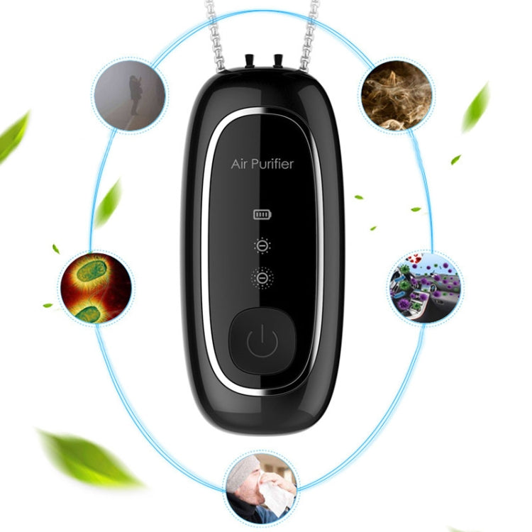 Upgrade Dual-brush Negative Ion Air Purifier Neck Small Portable Air Purifier, Style: Rope Model (White) - free shipping - PMC TechLife - Order now!