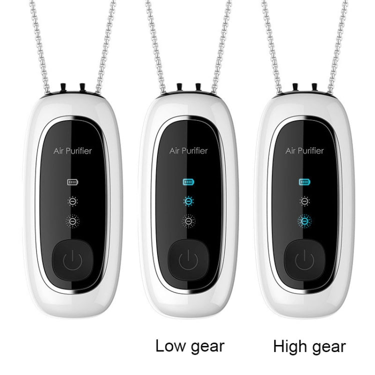 Upgrade Dual-brush Negative Ion Air Purifier Neck Small Portable Air Purifier, Style: Chain Model (White) - free shipping - PMC TechLife - Order now!